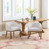 Mshliw Set of 1 Barrel Dining Chair with Arms, Upholstered Linen Accent Chair, Natural Rubberwood Frame, Kitchen & Living Room, Single - 4 of 4