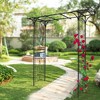 Metal Garden Arch L80.3" x W20.47" x H81.1" Climbing Plants Support Rose Arch Outdoor Black - 3 of 4