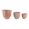 Set of 3 Decorative Clay Planters - Ribbed Design Pottery Flower Pots - Durable & Weather-Resistant for Home & Garden - 13", 10", 8" Red & Orange - 4 of 4