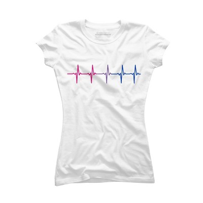 Adult Design By Humans Bisexual Pride Rainbow Heartbeat By Thingsandthings T-Shirt