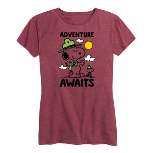Women's - Peanuts - Adventure Awaits Short Sleeve Graphic T-Shirt - 1 of 4