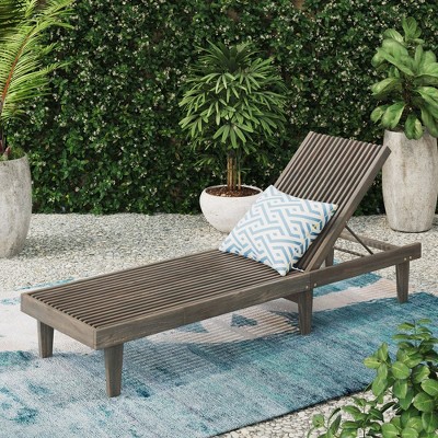Outdoor Wooden Chaise Lounge Chair