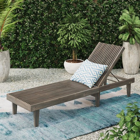 Outdoor Wooden Chaise Lounge Chair - image 1 of 4