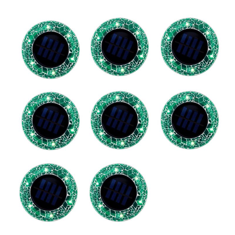 Bell + Howell 6 LED Round Green Mosaic Solar Powered Disk Lights with Auto On/Off - 4 Pack, 1 of 6