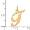 Black Bow Jewelry 14k Yellow Gold, Ella Collection Medium Fancy Script Initial T Pendant - 3 of 4