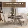 Wooden Dining Table Set Rustic Rectangle Table and Upholstered Chair for Kitchen, Restaurant-Morden Fort - 2 of 4