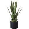 Artificial Snake Plant in Pot, Lifelike Faux Sansevieria for Home & Office Decor - Small Potted Plants for Indoor Use on Desk, Shelf - 2 of 4