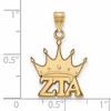 Black Bow Jewelry 14k Yellow Gold Plated Sterling Silver Zeta Tau Alpha Greek Life Small Pendant - 2 of 3