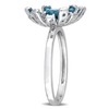 EVERLY JEWELRY | Sterling Silver 1 3/4 CT TGW London Blue Topaz and White Topaz Starburst Cocktail Ring - 2 of 4