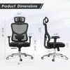RISOKEYS Ergonomic Office Chair with Adjustable Lumbar Support, Headrest & 3D Armrests - Mesh Desk Chair for Home, Office & Study Room - 3 of 4
