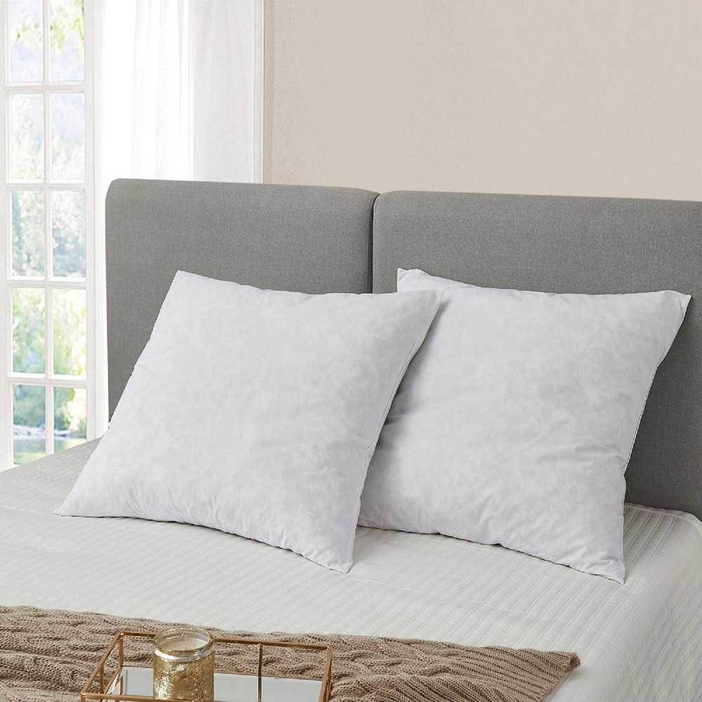Photos - Pillow Serta Euro 2pk Feather Bed  - : 230 Thread Count, 100 Cotton, Medium Fill Density, 26x26 Size 