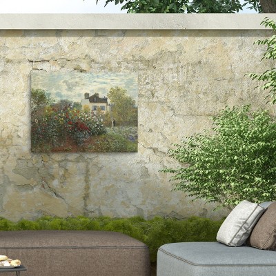 Claude Monet's Garden in Argenteuil Outdoor Canvas Wall Art, 14x19
