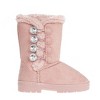 bebe Girl's Winter Warm and Comfy Fur Trim Boot with Rhinestones Buttons  - Warm Boots For Girls - 2 of 4