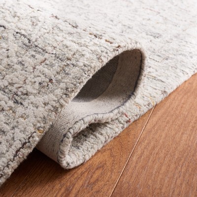 Elegant Grey and Ivory Hand-Tufted Wool Area Rug 8' x 10'