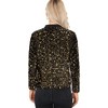 Anna-Kaci Women's Sequin Bomber Jacket with Front Zipper Closure and Ribbed Trim - 3 of 4