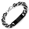Steeltime Men's two tone stainless steel and black ip Cuban link with stainless steel ID bracelet - 2 of 4