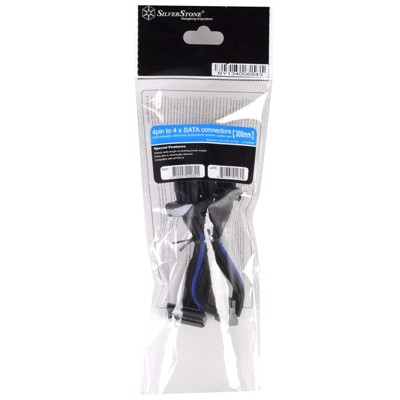 SilverStone Technology  ATX 24pin to MB-24pin(300mm) Power Cable Extneder Bicolor- Black & Blue