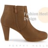 Perphy Women's Suede Platform Round Toe Chunky Heels Ankle Boots - 4 of 4