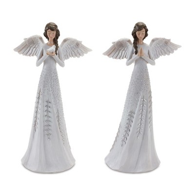 Melrose Floral Angel Figurine (set Of 2) : Target