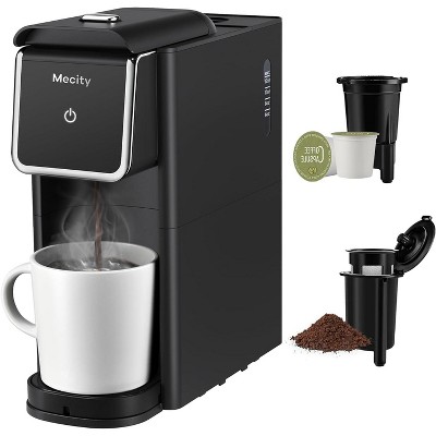 Mecity Mini Coffee Maker - Single Serve, K-Cup/Ground Coffee/Tea, 6-12oz, Auto Shut-Off