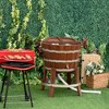 Outsunny 13 Gallons Retro Style Wooden Cooler Ice Bucket with Support Frame, Foldable Flip Cover, and Drain Faucet - 2 of 4