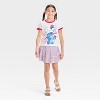 Girls' Stitch Americana Boxy Short Sleeve Graphic T-Shirt - White - 4 of 4