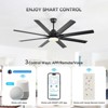 Sofucor 52'' Smart Ceiling Fan with Lights and Remote & APP Control Work with Alexa/Google Indoor Outdoor Ceiling Fan for Living Room Farmhouse Patio - 3 of 4