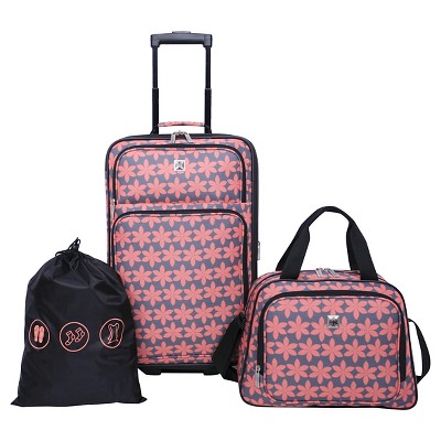 flower print luggage