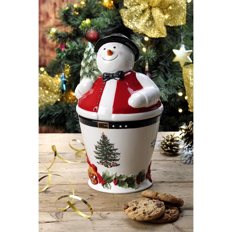 Spode Christmas Tree Mr. Snowman Cookie Jar, 2 of 6