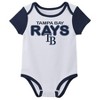 MLB Tampa Bay Rays Infant Boys' 3pk White Bodysuit - 2 of 4