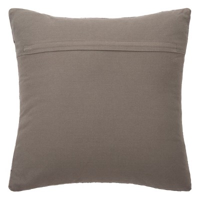 Deana Light Grey Embroidered Square Throw Pillow