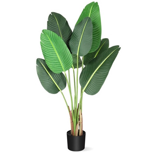 Whizmax Artificial Tree Bird of Paradise Artificial Plant 4 Feet Faux Plant with 8 Trunks Artificial Banana Leaf Fake Plants in Pot for Home Decor - image 1 of 4