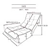Bean Bag Lounger Modern Adjustable Floor Chair with Foldable Backrest for Living Room and Bedroom - 23.6"W-3irtyhousy - 4 of 4