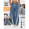Imily Bela Women's Baggy Wide Leg Pants Casual Drawstring Elastic Waisted Contrast Color Workout Y2K Track Pants - 4 of 4