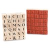 Juvale 60-Pack Wood Rubber Stamps, Alphabet Stamp Set, 0.6 x 0.6 x 0.9 In - 4 of 4