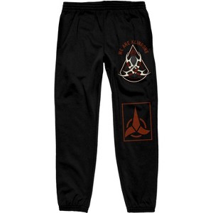 Star Trek White Weapons Symbol And Red Klingon Symbol Men's Black Sweatpants - 1 of 1