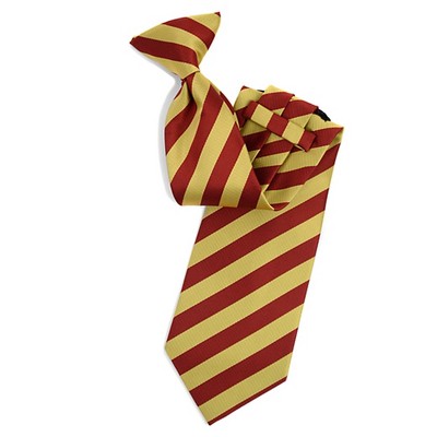 College 1/2" Striped Colored Woven Clip On Neck Tie