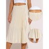 INSPIRE CHIC Women's Pleated Elastic High Waist A-line Swing Pleated Midi Skirts - 2 of 4