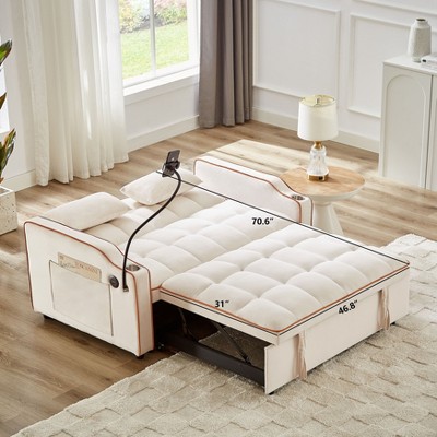 CAVINAS Sleeper Sofa Couch with Pullout Bed, Modern Sleeper Sofa, Adjustable Backrest Pull out Sofa Bed Living Room