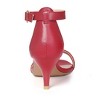 Allegra K Women's Faux Leather Adjustable Ankle Strap Kitten Heel Sandals - 3 of 4