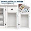 47" Dog Crate Furniture with Ample Storage Space, Extra-Large Wooden Dog Crate Side Table, Indoor Dog Bed, Suitable for Medium to Large Dogs, White - 4 of 4