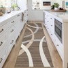 Modern Runner Rug 2x6 Washable  Hallway Carpet with Brown Circle Design, Geometric Low Pile Kitchen Mat - 2 of 4