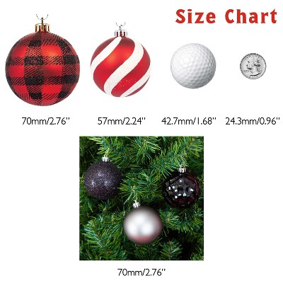 Modern Black and Gray Shatterproof Plastic Christmas Ornaments Set