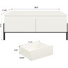 Modern White Wooden Coffee Table with Metal Legs & Open Storage - Versatile Tea Table Design - 2 of 4