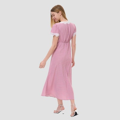Women's Cap Sleeve Lace Trim Midi Dress - A New Day | eBay
