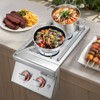 VEVOR Double Grilling Side Burners, 2 x 17,000BTU Liquid Propane Side Burner , Convertible to Natural Gas, 304 Stainless Steel Built-in Burners,Silver - 2 of 4