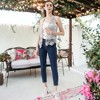 Anna-Kaci Women's Floral Crochet Open Front Vest - 4 of 4