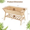 Costway 59'' x 31'' x 32.5'' Raised Garden Bed w/ Shelf Wood Elevated Planter Box w/ Liner - 2 of 4