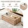 Lyngins Rectangular Minimalist Coffee Table – Ready-to-Use, MDF Tea Table with Natural Texture, Ideal Center Table & Living Room Table - 3 of 4