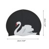 Unique Bargains Silicone Swans Print Swim Cap 1 Pc - 3 of 4